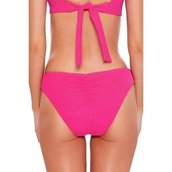 Becca Raspberry Ruched Swim Bottom Separates Small - Picture 3 of 9